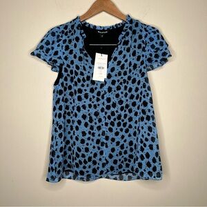 Whistles Black/White Brushed Dalmatian‎ Print Blouse